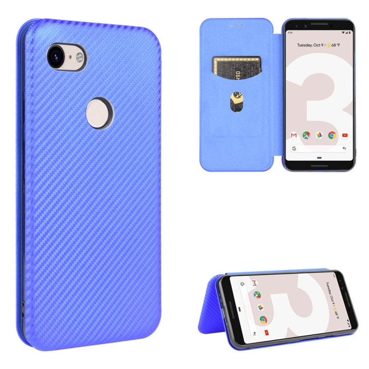 Struttura in fibra di carbonio Flip orizzontale magnetico Custodia in pelle TPU + PC + PU con slot per schede, For Google Pixel 3, For Google Pixel 4 XL, For Google Pixel 4