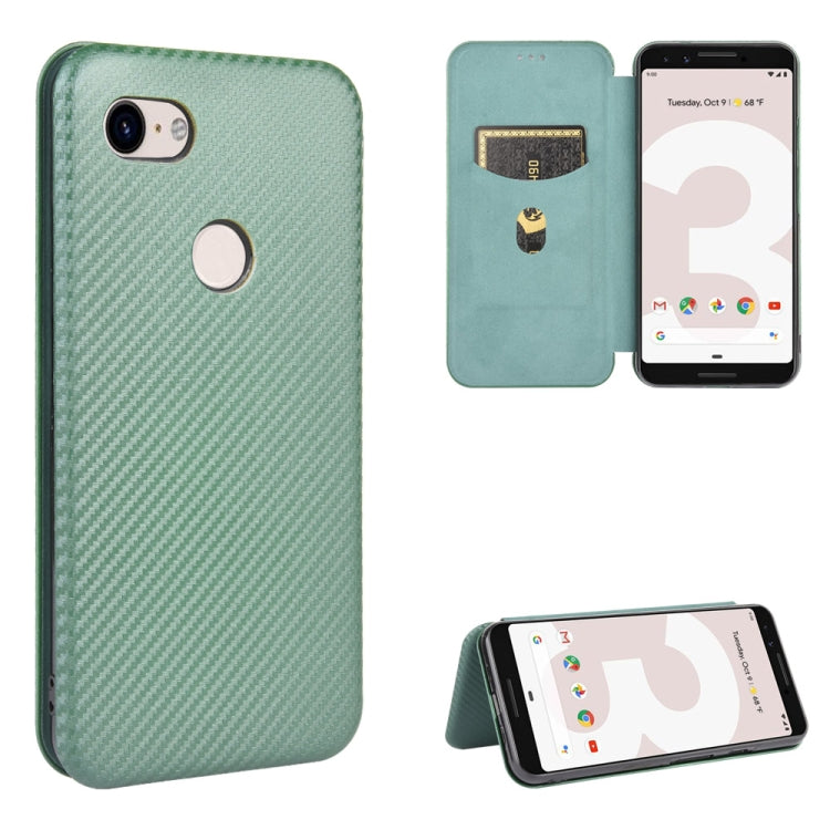 Struttura in fibra di carbonio Flip orizzontale magnetico Custodia in pelle TPU + PC + PU con slot per schede, For Google Pixel 3, For Google Pixel 4 XL, For Google Pixel 4