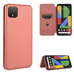 Struttura in fibra di carbonio Flip orizzontale magnetico Custodia in pelle TPU + PC + PU con slot per schede, For Google Pixel 3, For Google Pixel 4 XL, For Google Pixel 4