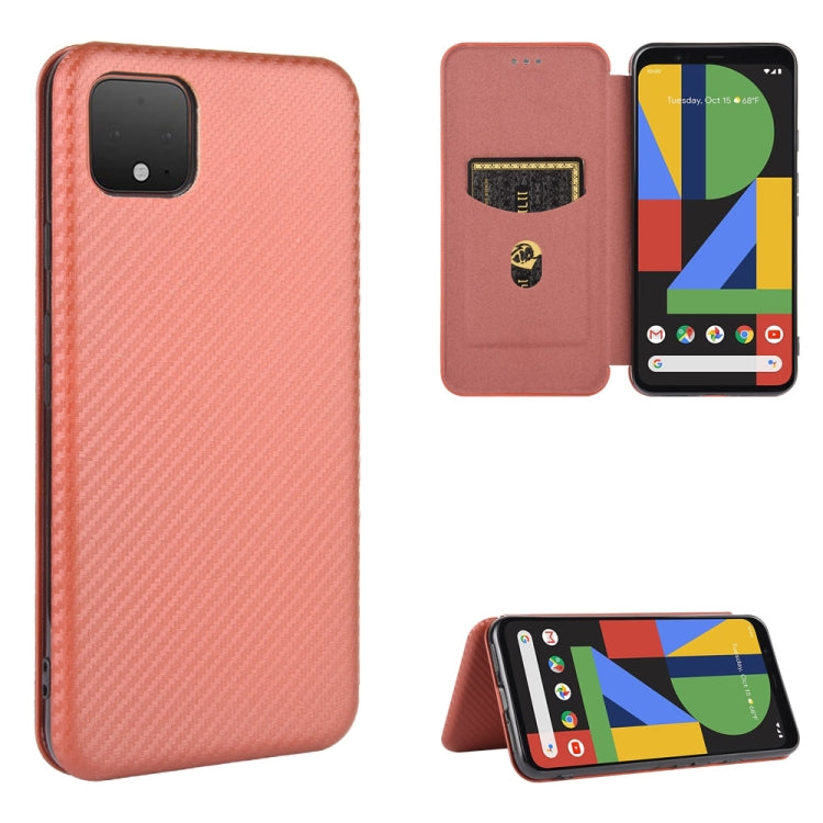 Struttura in fibra di carbonio Flip orizzontale magnetico Custodia in pelle TPU + PC + PU con slot per schede, For Google Pixel 3, For Google Pixel 4 XL, For Google Pixel 4
