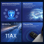 EDUP EP-AX910 900Mbps WiFi 6 Bluetooth 5.3 Adattatore WiFi USB Scheda di rete wireless dual-band, EP-AX910