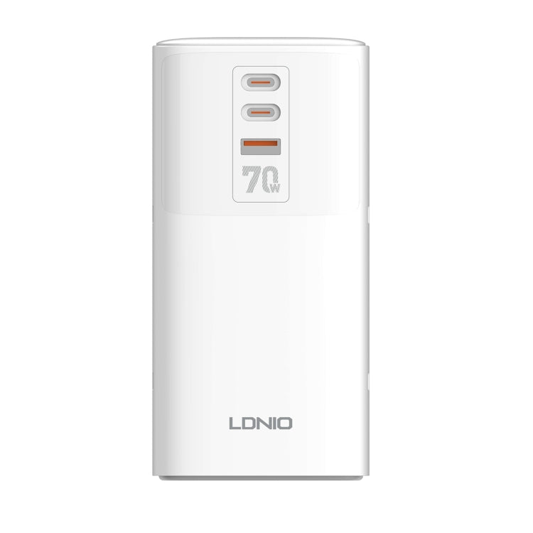 LDNIO SC4396 Caricabatterie da tavolo multifunzione GaN da 70 W 2AC, 1U, 2C con 1 presa, SC4396 (UK Plug)