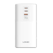 LDNIO SC4396 Caricabatterie da tavolo multifunzione GaN da 70 W 2AC, 1U, 2C con 1 presa, SC4396 (UK Plug)