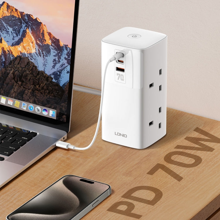 Caricabatterie da tavolo LDNIO GaN 70W 2 USB-C 2 USB-A UK