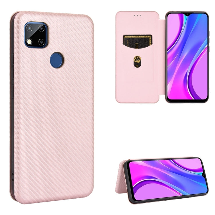 Struttura in fibra di carbonio Flip orizzontale magnetico Custodia in pelle TPU + PC + PU con slot per schede, For Xiaomi Redmi 9C, For Xiaomi Redmi 8A, For Xiaomi Redmi 8, For Xiaomi Redmi 9