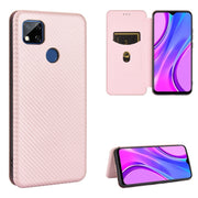 Struttura in fibra di carbonio Flip orizzontale magnetico Custodia in pelle TPU + PC + PU con slot per schede, For Xiaomi Redmi 9C, For Xiaomi Redmi 8A, For Xiaomi Redmi 8, For Xiaomi Redmi 9
