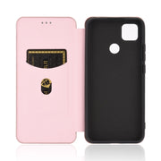 Struttura in fibra di carbonio Flip orizzontale magnetico Custodia in pelle TPU + PC + PU con slot per schede, For Xiaomi Redmi 9C, For Xiaomi Redmi 8A, For Xiaomi Redmi 8, For Xiaomi Redmi 9