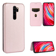 Struttura in fibra di carbonio Flip orizzontale magnetico Custodia in pelle TPU + PC + PU con slot per schede, For Xiaomi Redmi Note 8 Pro, For Xiaomi Redmi Note 9, For Xiaomi Redmi Note 9S, For Xiaomi Redmi Note 8T