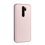 Struttura in fibra di carbonio Flip orizzontale magnetico Custodia in pelle TPU + PC + PU con slot per schede, For Xiaomi Redmi Note 8 Pro, For Xiaomi Redmi Note 9, For Xiaomi Redmi Note 9S, For Xiaomi Redmi Note 8T