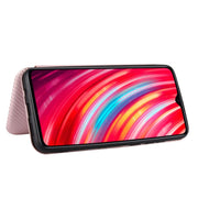 Struttura in fibra di carbonio Flip orizzontale magnetico Custodia in pelle TPU + PC + PU con slot per schede, For Xiaomi Redmi Note 8 Pro, For Xiaomi Redmi Note 9, For Xiaomi Redmi Note 9S, For Xiaomi Redmi Note 8T