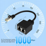 Adattatore di estensione di rete 2 in 1 splitter per cavo Ethernet CAT6 / CAT5 a 8 pin RJ45, 1pc