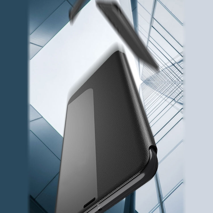 Display laterale Custodia in pelle a ribalta orizzontale antiurto con supporto e funzione di risposta alle chiamate e sospensione / risveglio, For Huawei Mate 20, For Huawei Mate 20 Pro, For Huawei P20, For Huawei P30, For Huawei P40 Lite / Nova 6 SE