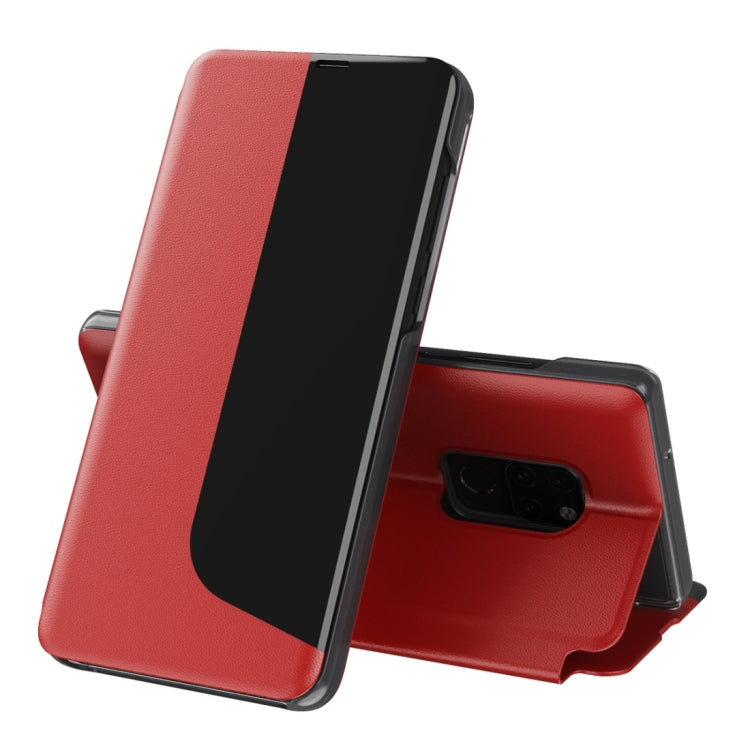 Display laterale Custodia in pelle a ribalta orizzontale antiurto con supporto e funzione di risposta alle chiamate e sospensione / risveglio, For Huawei Mate 20, For Huawei Mate 20 Pro, For Huawei P20, For Huawei P30, For Huawei P40 Lite / Nova 6 SE