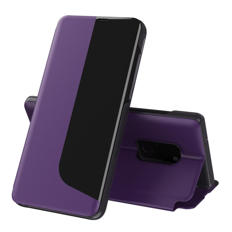 Display laterale Custodia in pelle a ribalta orizzontale antiurto con supporto e funzione di risposta alle chiamate e sospensione / risveglio, For Huawei Mate 20, For Huawei Mate 20 Pro, For Huawei P20, For Huawei P30, For Huawei P40 Lite / Nova 6 SE