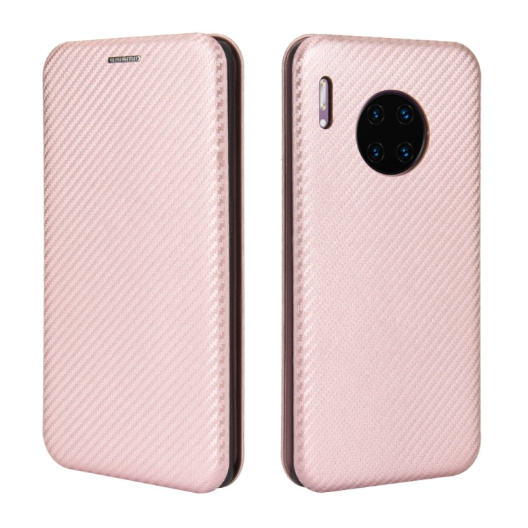 Struttura in fibra di carbonio Flip orizzontale magnetico Custodia in pelle TPU + PC + PU con slot per schede, For Huawei Mate 30 Pro, For Huawei Mate 30, For Huawei nova 6 SE / nova 7i, For Huawei P30