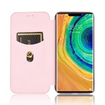 Struttura in fibra di carbonio Flip orizzontale magnetico Custodia in pelle TPU + PC + PU con slot per schede, For Huawei Mate 30 Pro, For Huawei Mate 30, For Huawei nova 6 SE / nova 7i, For Huawei P30