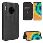 Struttura in fibra di carbonio Flip orizzontale magnetico Custodia in pelle TPU + PC + PU con slot per schede, For Huawei Mate 30 Pro, For Huawei Mate 30, For Huawei nova 6 SE / nova 7i, For Huawei P30