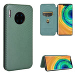 Struttura in fibra di carbonio Flip orizzontale magnetico Custodia in pelle TPU + PC + PU con slot per schede, For Huawei Mate 30 Pro, For Huawei Mate 30, For Huawei nova 6 SE / nova 7i, For Huawei P30