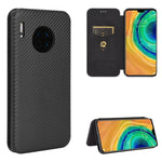 Struttura in fibra di carbonio Flip orizzontale magnetico Custodia in pelle TPU + PC + PU con slot per schede, For Huawei Mate 30 Pro, For Huawei Mate 30, For Huawei nova 6 SE / nova 7i, For Huawei P30