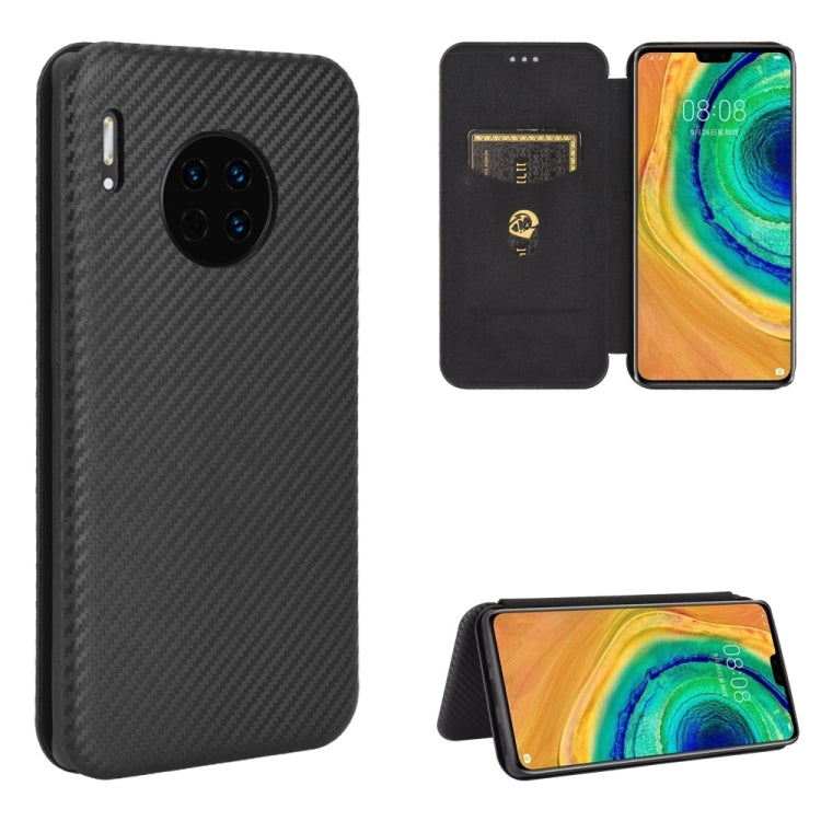 Struttura in fibra di carbonio Flip orizzontale magnetico Custodia in pelle TPU + PC + PU con slot per schede, For Huawei Mate 30 Pro, For Huawei Mate 30, For Huawei nova 6 SE / nova 7i, For Huawei P30