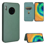 Struttura in fibra di carbonio Flip orizzontale magnetico Custodia in pelle TPU + PC + PU con slot per schede, For Huawei Mate 30 Pro, For Huawei Mate 30, For Huawei nova 6 SE / nova 7i, For Huawei P30