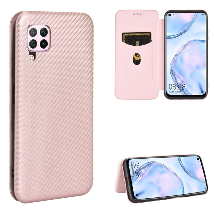 Struttura in fibra di carbonio Flip orizzontale magnetico Custodia in pelle TPU + PC + PU con slot per schede, For Huawei Mate 30 Pro, For Huawei Mate 30, For Huawei nova 6 SE / nova 7i, For Huawei P30