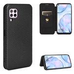 Struttura in fibra di carbonio Flip orizzontale magnetico Custodia in pelle TPU + PC + PU con slot per schede, For Huawei Mate 30 Pro, For Huawei Mate 30, For Huawei nova 6 SE / nova 7i, For Huawei P30