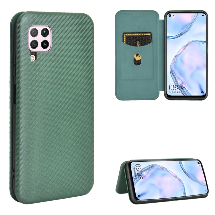 Struttura in fibra di carbonio Flip orizzontale magnetico Custodia in pelle TPU + PC + PU con slot per schede, For Huawei Mate 30 Pro, For Huawei Mate 30, For Huawei nova 6 SE / nova 7i, For Huawei P30