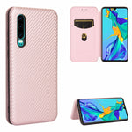 Struttura in fibra di carbonio Flip orizzontale magnetico Custodia in pelle TPU + PC + PU con slot per schede, For Huawei Mate 30 Pro, For Huawei Mate 30, For Huawei nova 6 SE / nova 7i, For Huawei P30