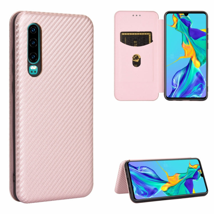 Struttura in fibra di carbonio Flip orizzontale magnetico Custodia in pelle TPU + PC + PU con slot per schede, For Huawei Mate 30 Pro, For Huawei Mate 30, For Huawei nova 6 SE / nova 7i, For Huawei P30