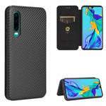 Struttura in fibra di carbonio Flip orizzontale magnetico Custodia in pelle TPU + PC + PU con slot per schede, For Huawei Mate 30 Pro, For Huawei Mate 30, For Huawei nova 6 SE / nova 7i, For Huawei P30