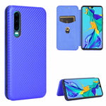 Struttura in fibra di carbonio Flip orizzontale magnetico Custodia in pelle TPU + PC + PU con slot per schede, For Huawei Mate 30 Pro, For Huawei Mate 30, For Huawei nova 6 SE / nova 7i, For Huawei P30