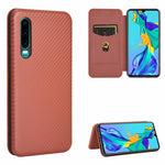 Struttura in fibra di carbonio Flip orizzontale magnetico Custodia in pelle TPU + PC + PU con slot per schede, For Huawei Mate 30 Pro, For Huawei Mate 30, For Huawei nova 6 SE / nova 7i, For Huawei P30