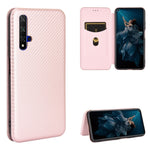 Struttura in fibra di carbonio Flip orizzontale magnetico Custodia in pelle TPU + PC + PU con slot per schede, For Huawei Honor 10i / 20i, For Huawei Honor 20 / nova 5T, For Huawei nova 7 SE / P40 Lite 5G, For Huawei nova 6 4G