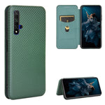Struttura in fibra di carbonio Flip orizzontale magnetico Custodia in pelle TPU + PC + PU con slot per schede, For Huawei Honor 10i / 20i, For Huawei Honor 20 / nova 5T, For Huawei nova 7 SE / P40 Lite 5G, For Huawei nova 6 4G