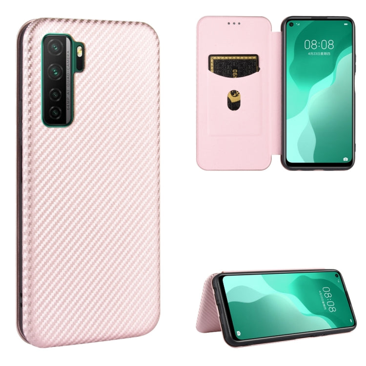 Struttura in fibra di carbonio Flip orizzontale magnetico Custodia in pelle TPU + PC + PU con slot per schede, For Huawei Honor 10i / 20i, For Huawei Honor 20 / nova 5T, For Huawei nova 7 SE / P40 Lite 5G, For Huawei nova 6 4G