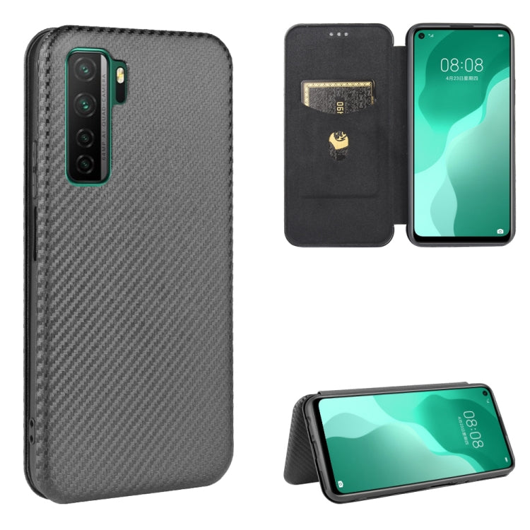 Struttura in fibra di carbonio Flip orizzontale magnetico Custodia in pelle TPU + PC + PU con slot per schede, For Huawei Honor 10i / 20i, For Huawei Honor 20 / nova 5T, For Huawei nova 7 SE / P40 Lite 5G, For Huawei nova 6 4G