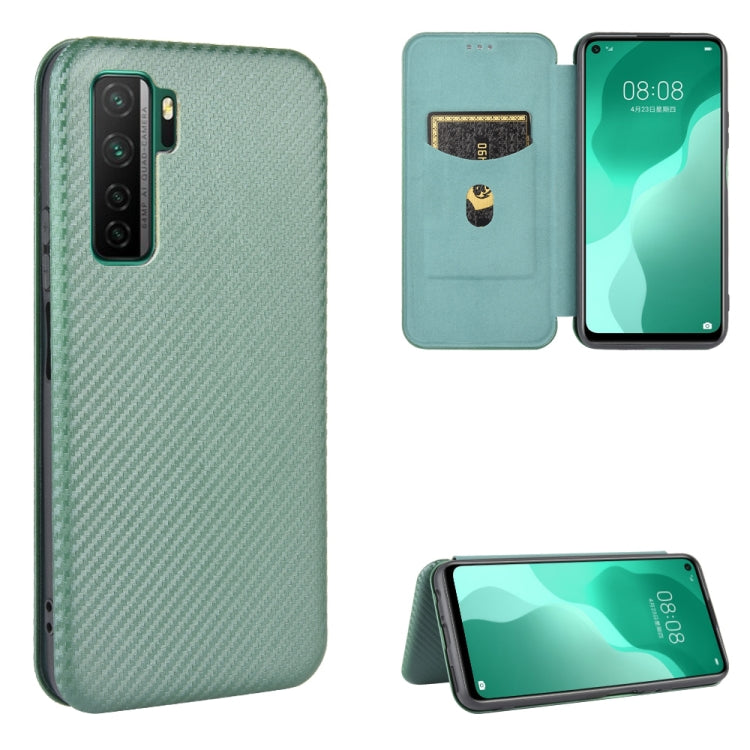 Struttura in fibra di carbonio Flip orizzontale magnetico Custodia in pelle TPU + PC + PU con slot per schede, For Huawei Honor 10i / 20i, For Huawei Honor 20 / nova 5T, For Huawei nova 7 SE / P40 Lite 5G, For Huawei nova 6 4G