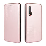 Struttura in fibra di carbonio Flip orizzontale magnetico Custodia in pelle TPU + PC + PU con slot per schede, For Huawei nova 6 5G, For Huawei nova 7 Pro 5G, For Huawei nova 7 5G, For Huawei P Smart Z / Y9 Prime (2019)