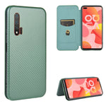 Struttura in fibra di carbonio Flip orizzontale magnetico Custodia in pelle TPU + PC + PU con slot per schede, For Huawei nova 6 5G, For Huawei nova 7 Pro 5G, For Huawei nova 7 5G, For Huawei P Smart Z / Y9 Prime (2019)