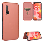 Struttura in fibra di carbonio Flip orizzontale magnetico Custodia in pelle TPU + PC + PU con slot per schede, For Huawei nova 6 5G, For Huawei nova 7 Pro 5G, For Huawei nova 7 5G, For Huawei P Smart Z / Y9 Prime (2019)