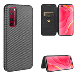 Struttura in fibra di carbonio Flip orizzontale magnetico Custodia in pelle TPU + PC + PU con slot per schede, For Huawei nova 6 5G, For Huawei nova 7 Pro 5G, For Huawei nova 7 5G, For Huawei P Smart Z / Y9 Prime (2019)