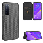 Struttura in fibra di carbonio Flip orizzontale magnetico Custodia in pelle TPU + PC + PU con slot per schede, For Huawei nova 6 5G, For Huawei nova 7 Pro 5G, For Huawei nova 7 5G, For Huawei P Smart Z / Y9 Prime (2019)