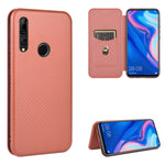 Struttura in fibra di carbonio Flip orizzontale magnetico Custodia in pelle TPU + PC + PU con slot per schede, For Huawei nova 6 5G, For Huawei nova 7 Pro 5G, For Huawei nova 7 5G, For Huawei P Smart Z / Y9 Prime (2019)