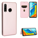 Struttura in fibra di carbonio Flip orizzontale magnetico Custodia in pelle TPU + PC + PU con slot per schede, For Huawei P30 Lite / nova 4e, For Huawei P30 Pro, For Huawei P40 Pro+, For Huawei P40 Pro
