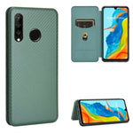 Struttura in fibra di carbonio Flip orizzontale magnetico Custodia in pelle TPU + PC + PU con slot per schede, For Huawei P30 Lite / nova 4e, For Huawei P30 Pro, For Huawei P40 Pro+, For Huawei P40 Pro