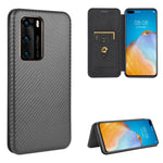 Struttura in fibra di carbonio Flip orizzontale magnetico Custodia in pelle TPU + PC + PU con slot per schede, For Huawei P40, For Huawei Y6p, For Huawei Y8p / Enjoy 10S, For Huawei Honor 9X Lite