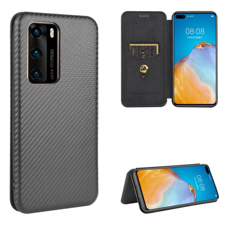 Struttura in fibra di carbonio Flip orizzontale magnetico Custodia in pelle TPU + PC + PU con slot per schede, For Huawei P40, For Huawei Y6p, For Huawei Y8p / Enjoy 10S, For Huawei Honor 9X Lite
