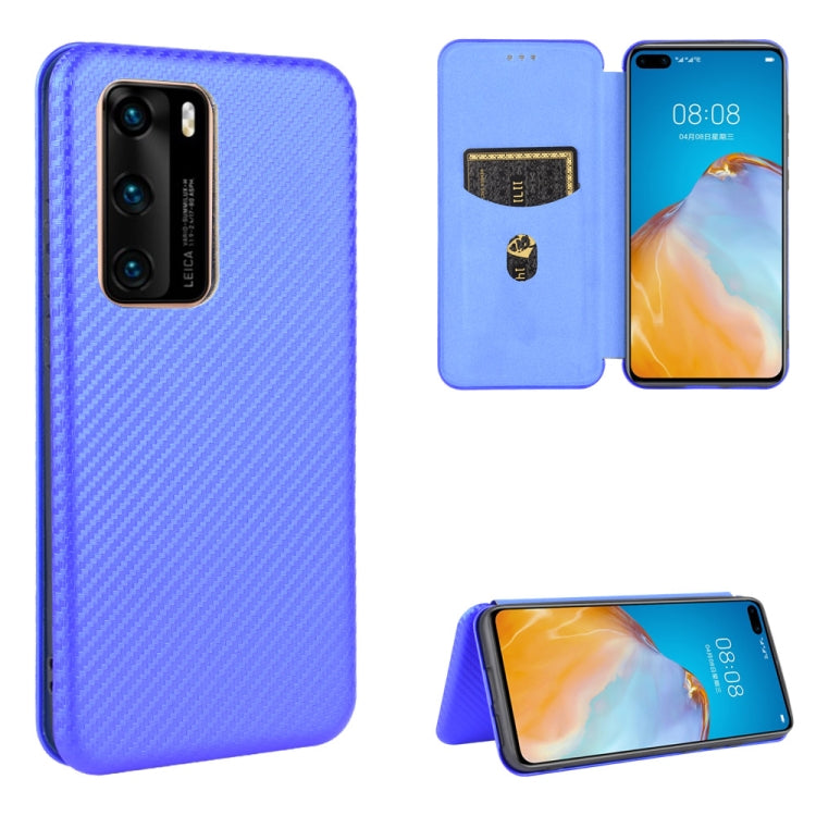Struttura in fibra di carbonio Flip orizzontale magnetico Custodia in pelle TPU + PC + PU con slot per schede, For Huawei P40, For Huawei Y6p, For Huawei Y8p / Enjoy 10S, For Huawei Honor 9X Lite