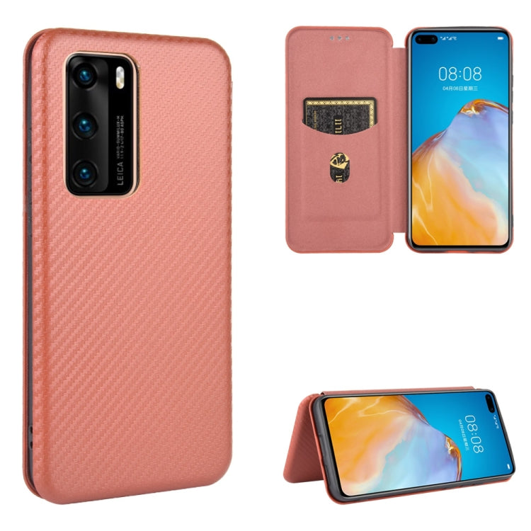 Struttura in fibra di carbonio Flip orizzontale magnetico Custodia in pelle TPU + PC + PU con slot per schede, For Huawei P40, For Huawei Y6p, For Huawei Y8p / Enjoy 10S, For Huawei Honor 9X Lite
